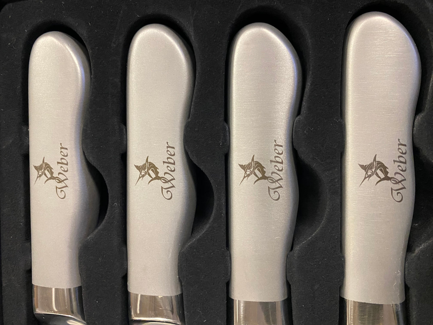 Jumbo steak knife set of 4 - Frosted handles