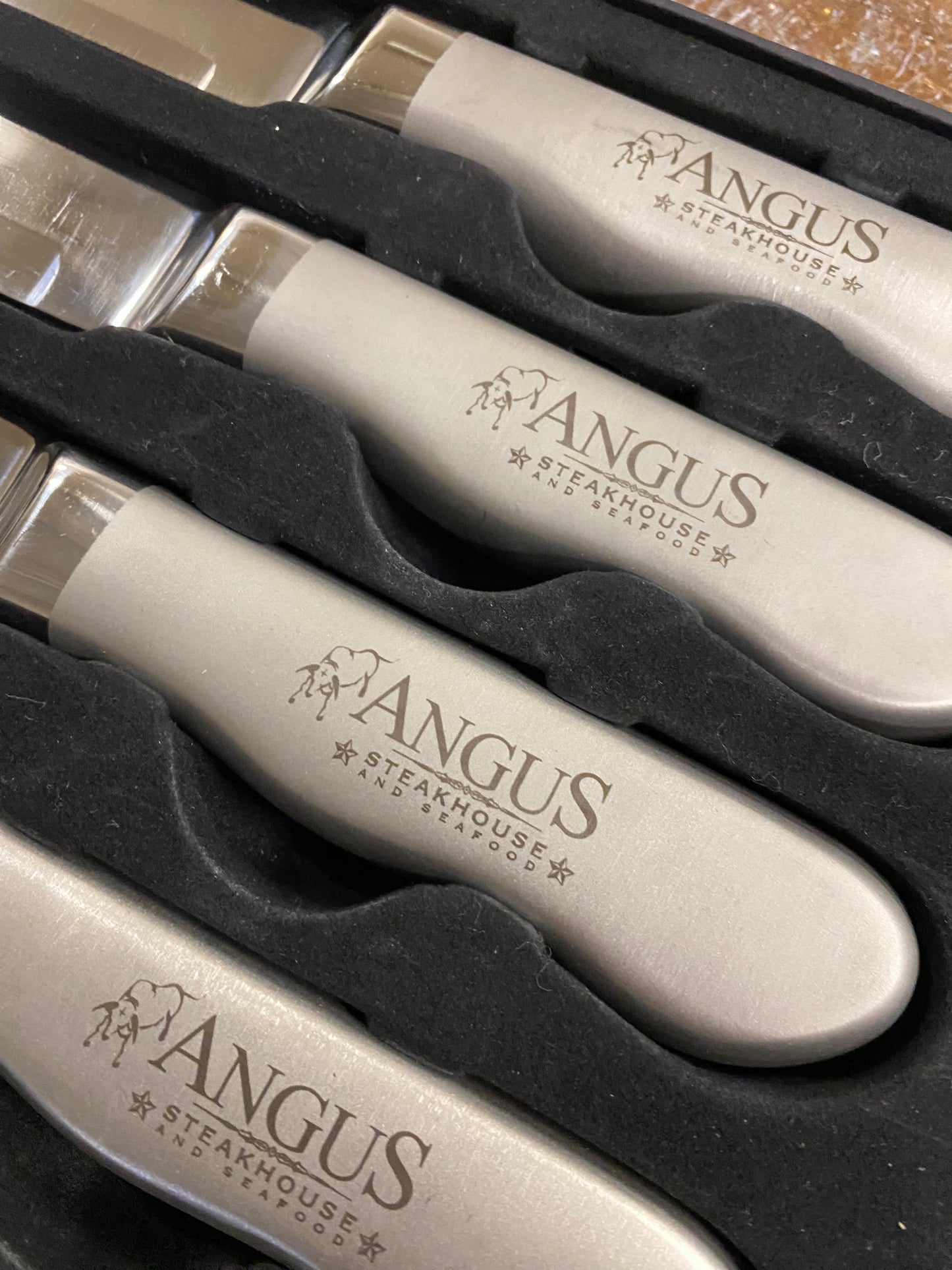 Jumbo steak knife set of 4 - Frosted handles