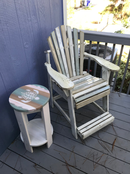 Outdoor cypress turtle end table