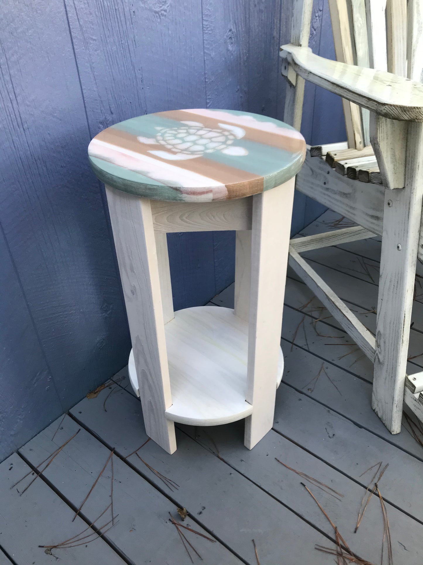 Outdoor cypress turtle end table