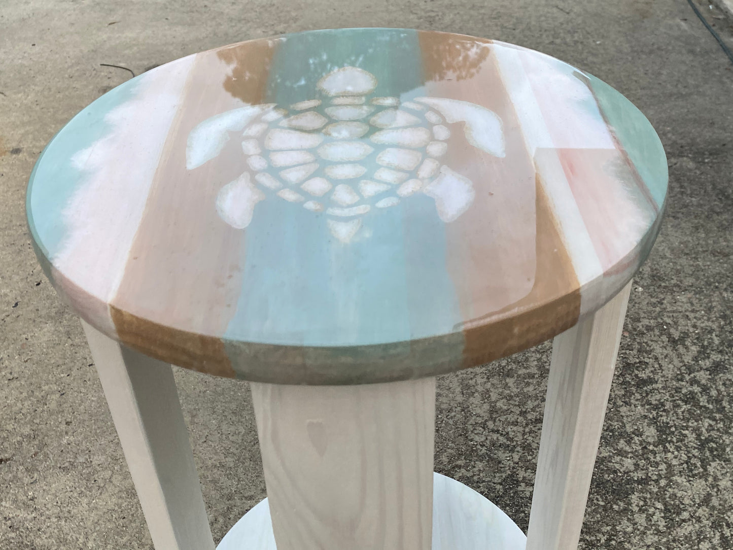 Outdoor cypress turtle end table