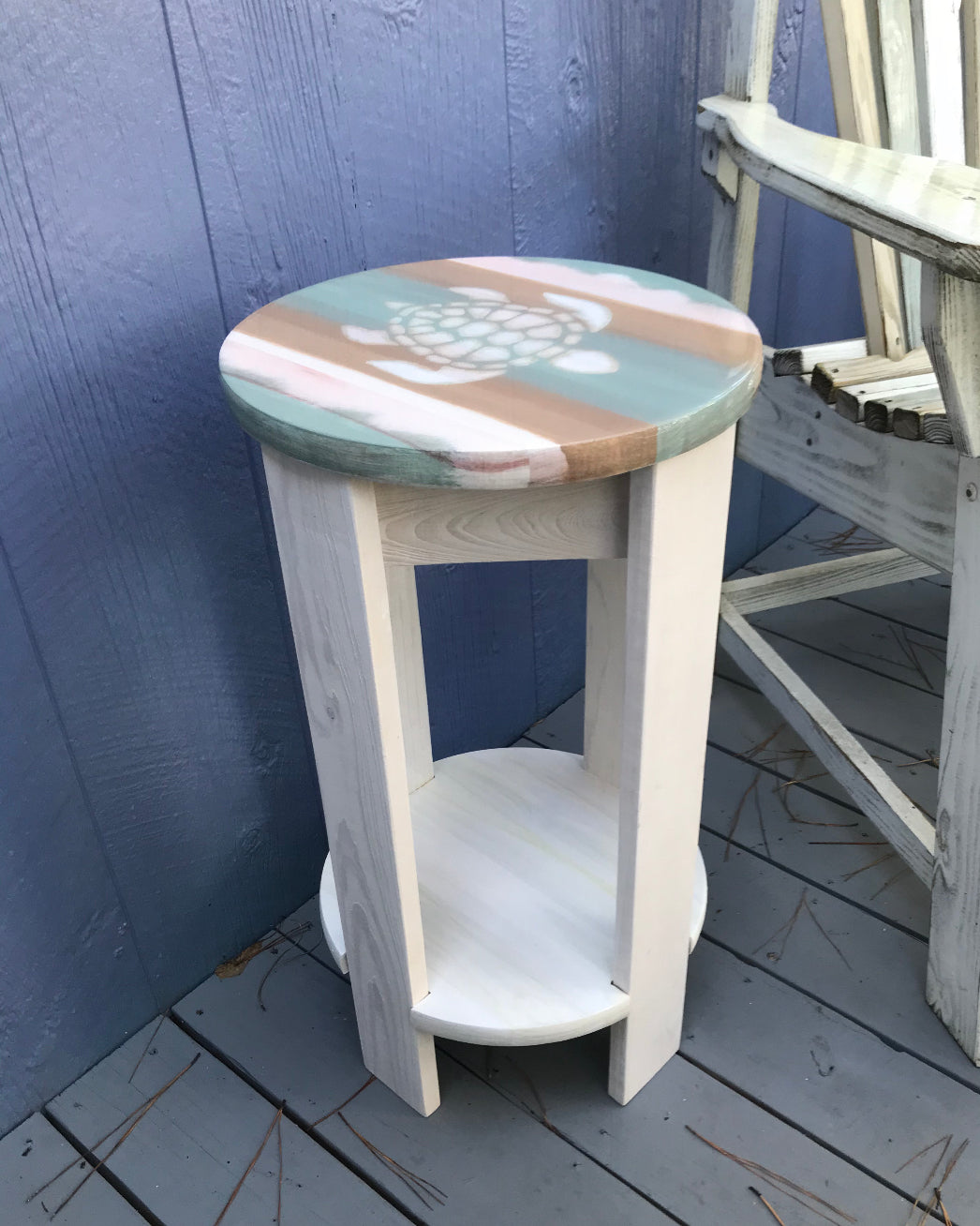 Outdoor cypress turtle end table