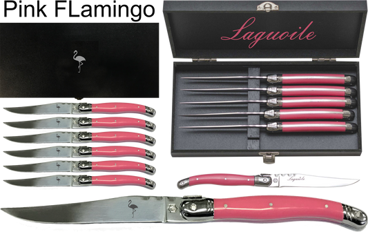 Pink Knife set of 6 Laguoile: Flamingos