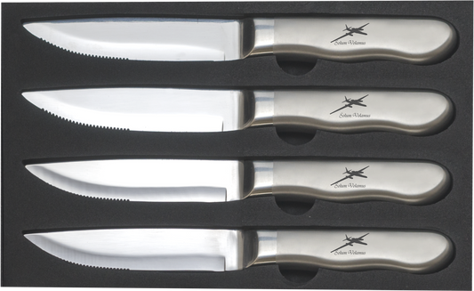 Jumbo steak knife set of 4 - Frosted handles